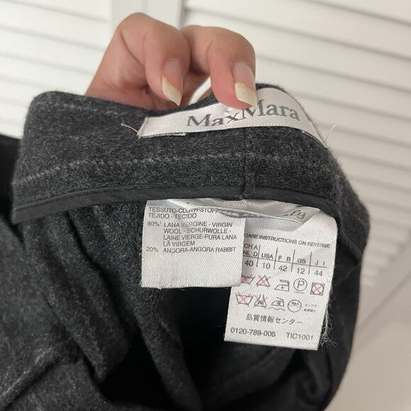 MaxMara Gray striped wool and Angora rabbit dress pants, trousers, size US10 - Picture 9 of 10
